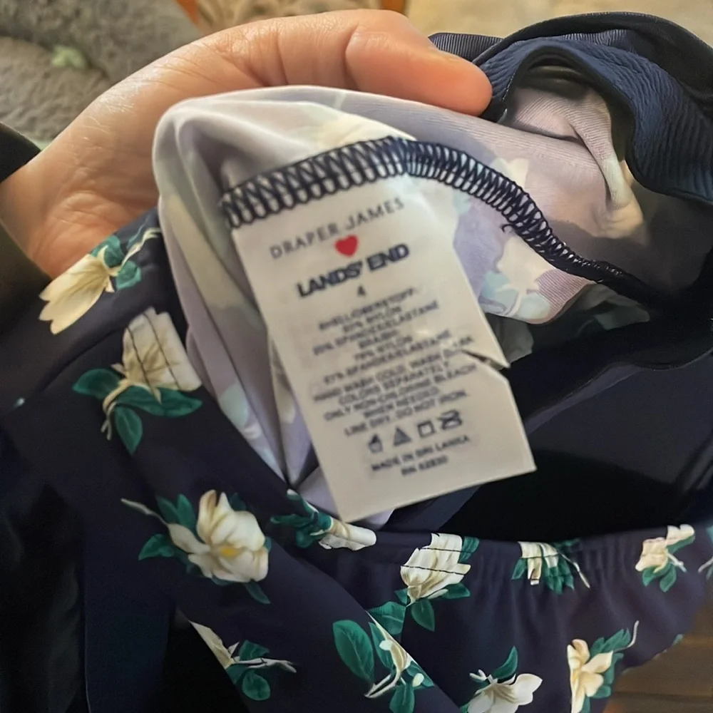 4 Drape James Lands End Tankini Swim Top F03 6496 - Picture 5 of 8